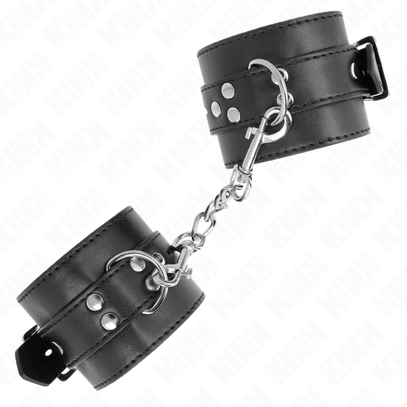 KINK - MANETTE NERE CON CINTURINO NERO REGOLABILE 17-28 CM X 6 CM