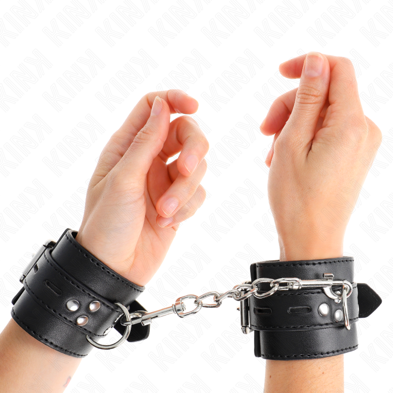 KINK - MANETTE NERE CON CINTURINO NERO REGOLABILE 17-28 CM X 6 CM