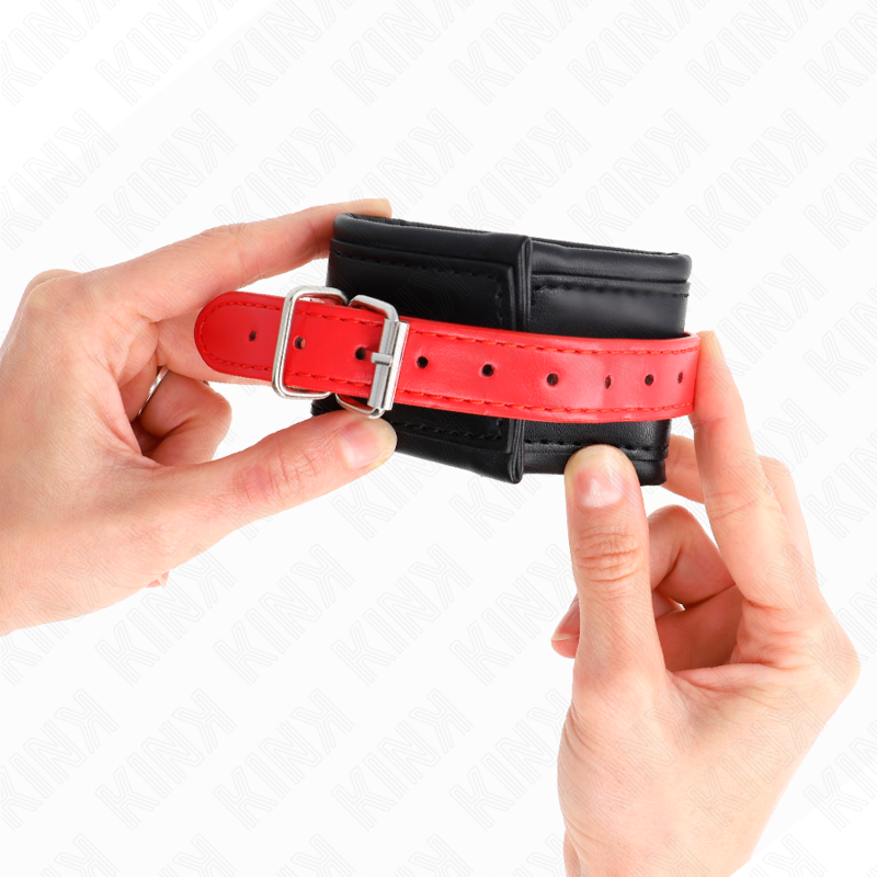 KINK - ESPOSAS NEGRAS CON CORREA ROJA AJUSTABLE 17-28 CM X 6 CM