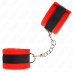 KINK - MUÑEQUERAS PARA PRINCIPIANTES DE PIEL NEGRO-ROJO 30 X 7 CM