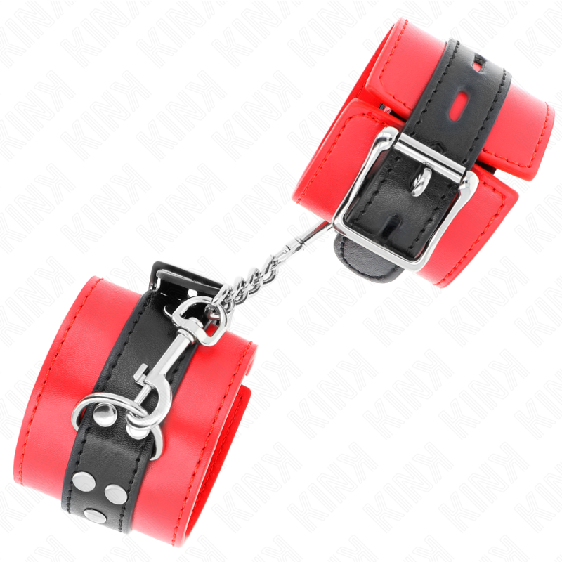 KINK - MANETTE ROSSE CON CINTURINO NERO REGOLABILE 17-28 CM X 6 CM