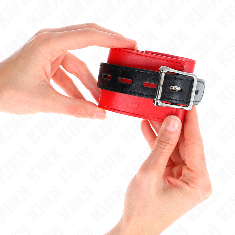 KINK - MANETTE ROSSE CON CINTURINO NERO REGOLABILE 17-28 CM X 6 CM