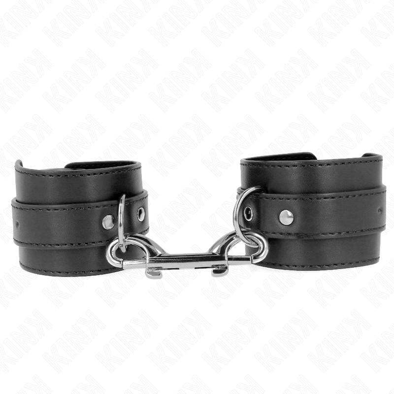 KINK - MANETTE - FILA SINGOLA DI RIVETTI E GRANDE FIBBIA NERA REGOLABILE 17-28 CM X 5 CM