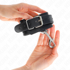 KINK - MANETTE - FILA SINGOLA DI RIVETTI E GRANDE FIBBIA NERA REGOLABILE 17-28 CM X 5 CM