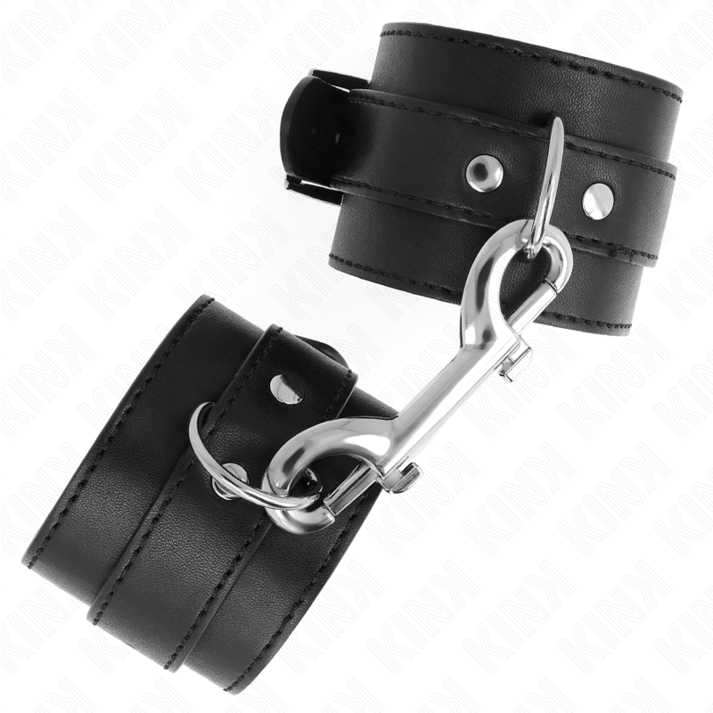KINK - MANETTE - FILA SINGOLA DI RIVETTI E GRANDE FIBBIA NERA REGOLABILE 17-28 CM X 5 CM