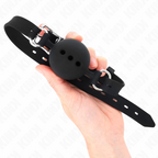 KINK - FULL SILICONE STICK 55 x 2 CM WITH BALL 4.5 CM SIZE M BLACK ADJUSTABLE 35-51 CM