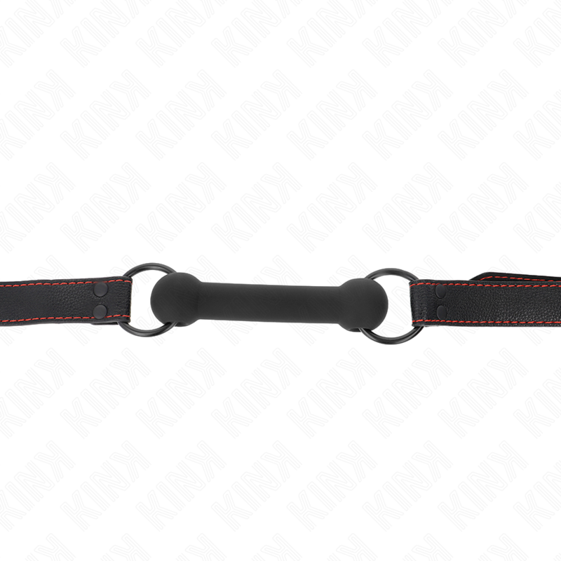 KINK - BONE GAG WITH ADJUSTABLE BLACK LEATHER STRAP 41-57 CM