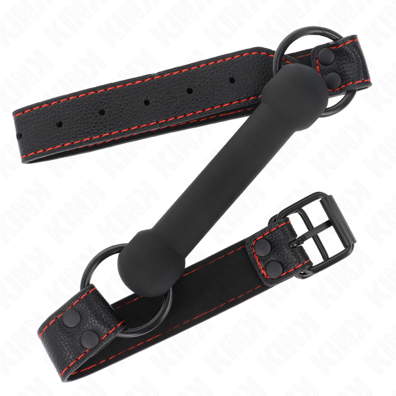 KINK - BONE GAG WITH ADJUSTABLE BLACK LEATHER STRAP 41-57 CM