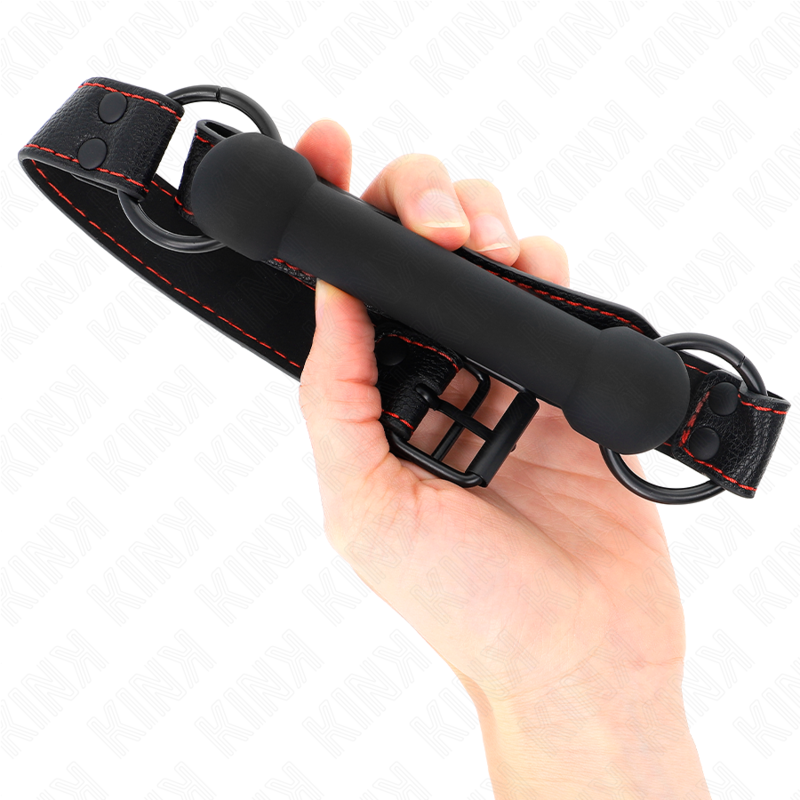 KINK - BONE GAG WITH ADJUSTABLE BLACK LEATHER STRAP 41-57 CM