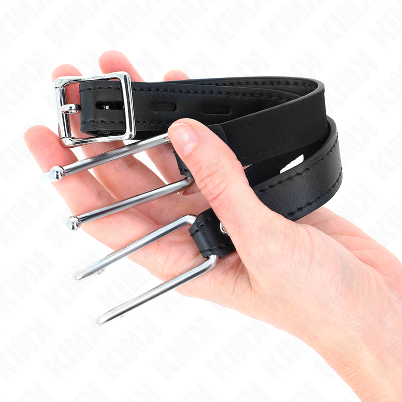 KINK - BASTÓN DE GANCHO DE METAL 11,5 CM CON CORREA DE CUERO AJUSTABLE 39-58 CM X 2 CM