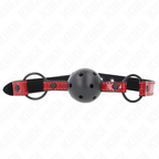 KINK - BOLA DE CUERO BRILLANTE 4,5 CM MORDAZA 63,5 X 2 CM AJUSTABLE 41 X 59 CM