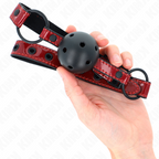 KINK - BOLA DE CUERO BRILLANTE 4,5 CM MORDAZA 63,5 X 2 CM AJUSTABLE 41 X 59 CM