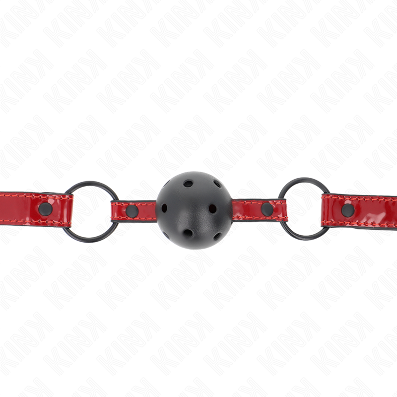 KINK - BOLA DE CUERO BRILLANTE 4,5 CM MORDAZA 63,5 X 2 CM AJUSTABLE 41 X 59 CM