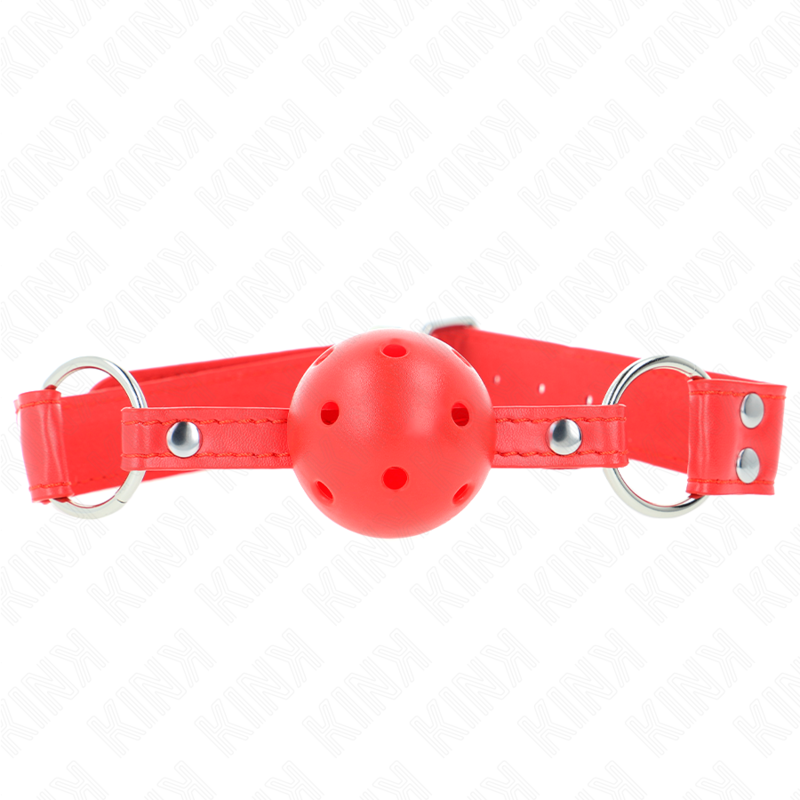 KINK - GAG A PALLINA RIGIDO CAVO ROSSO COMPLETO 62 x 2 CM