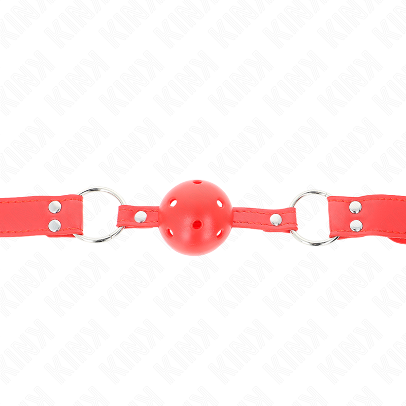 KINK - GAG A PALLINA RIGIDO CAVO ROSSO COMPLETO 62 x 2 CM