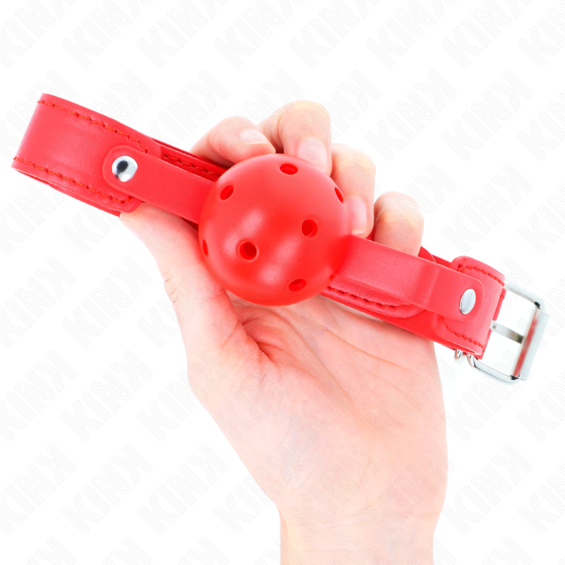 KINK - BOLA RESPIRABLE ROJA 4,5 CM MORDAZA 65 x 2,5 CM