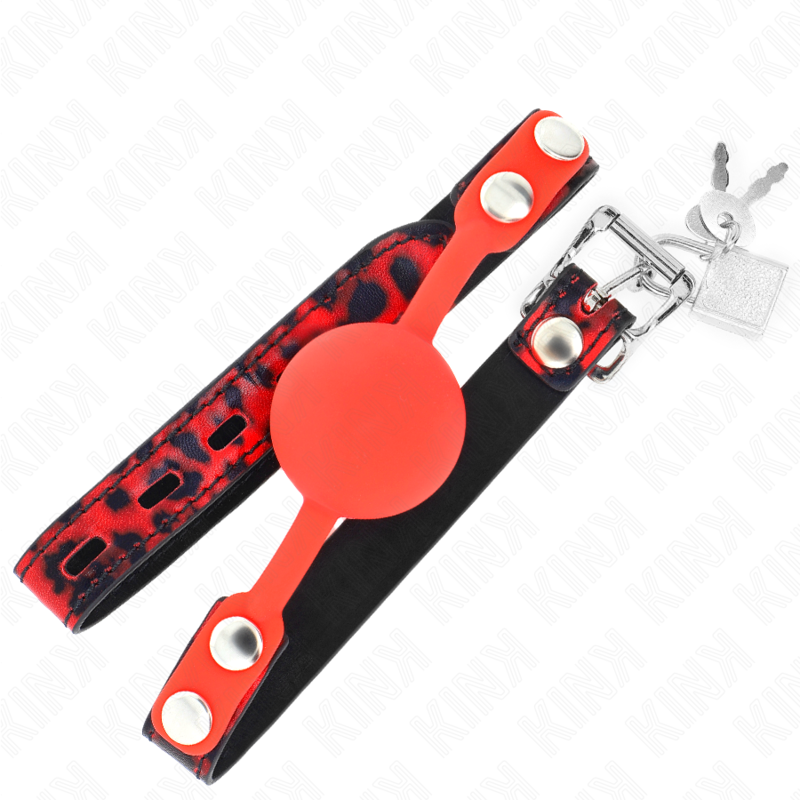 KINK - MODELLO 2 SFERE IN SILICONE 4 CM GAG CON CHIUSURA A CHIAVE 60 x 2 CM