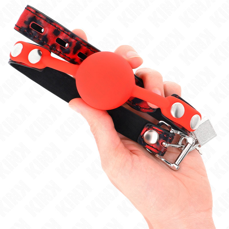 KINK - MODELLO 2 SFERE IN SILICONE 4 CM GAG CON CHIUSURA A CHIAVE 60 x 2 CM