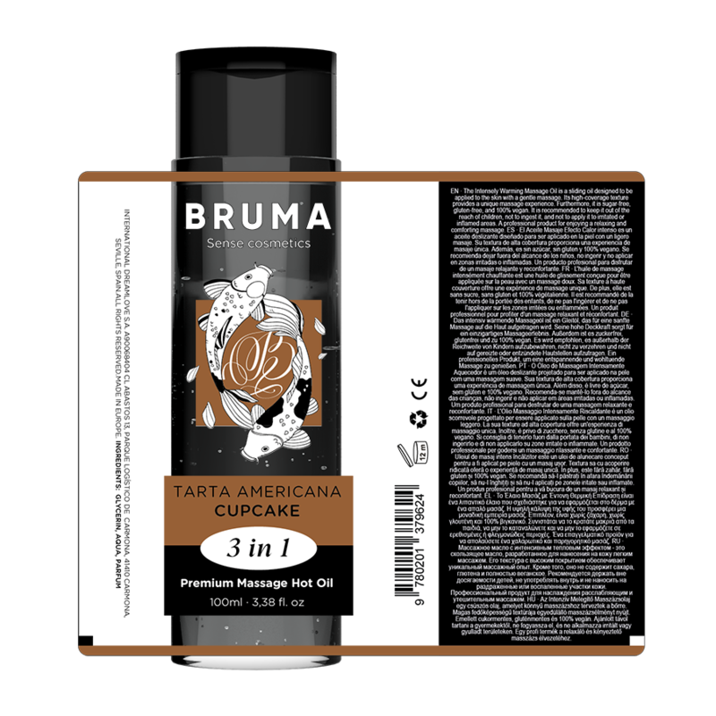 BRUMA - CUPCAKE FLAVORED 3-IN-1 PREMIUM WARMING MASSAGE OIL - 100 ML