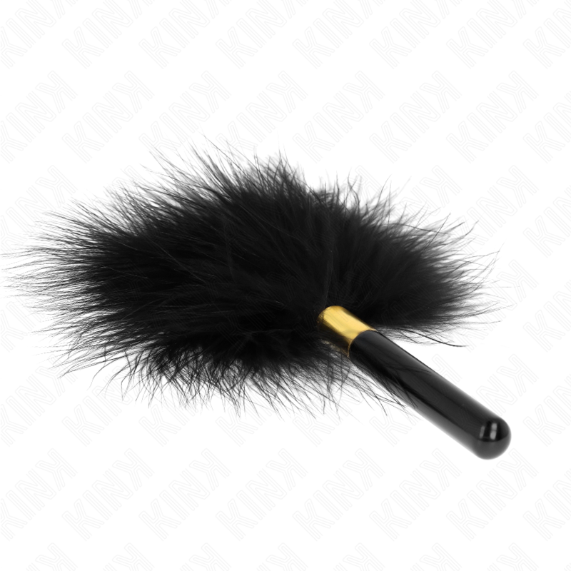 KINK - PLUMAS COSQUILLEADORAS DE METAL DORADO NEGRO 18 CM
