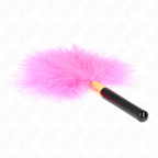 KINK - PLUMAS COSQUILLEO DE METAL DORADO FUCSIA 18 CM