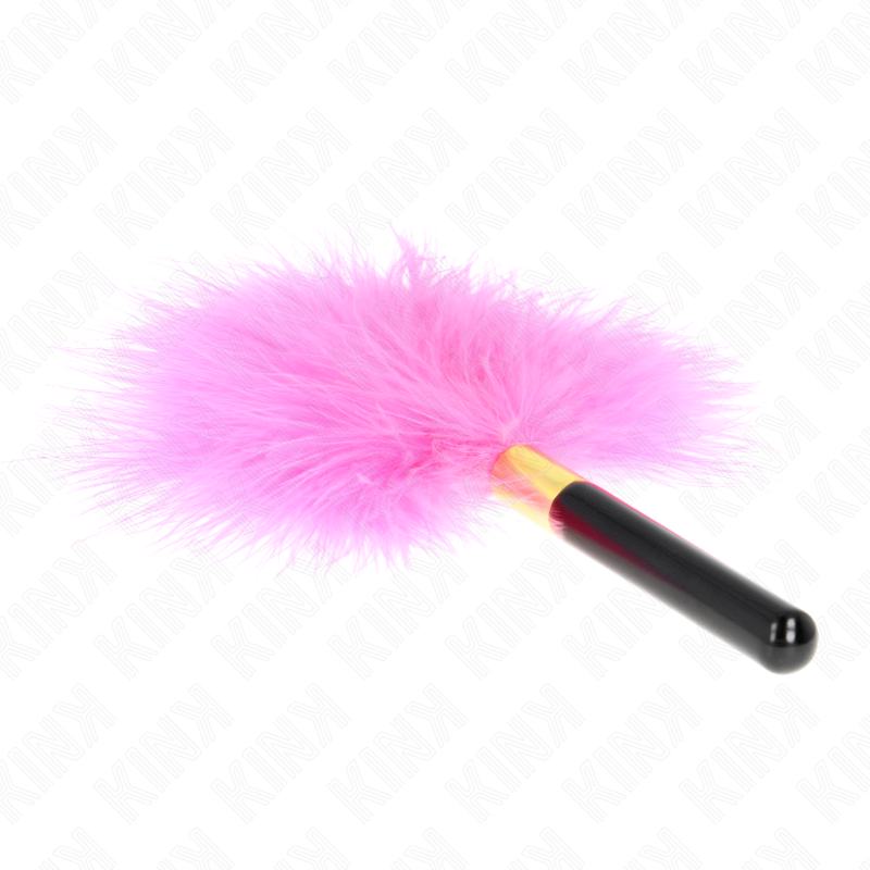 KINK - PLUMAS COSQUILLEO DE METAL DORADO FUCSIA 18 CM
