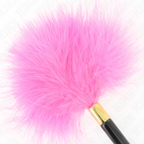 KINK - PLUMAS COSQUILLEO DE METAL DORADO FUCSIA 18 CM
