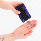KINK - SHORT VELVET LACE CUFFS AND PURPLE / BLACK NYLON BINDING 23 X 6.5 CM