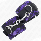 KINK - SHORT VELVET LACE CUFFS AND PURPLE / BLACK NYLON BINDING 23 X 6.5 CM