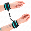 KINK - ADJUSTABLE HOOK AND LOOP NYLON WRIST RESTRAINTS BLACK-BLUE 18-32 CM X 5 CM
