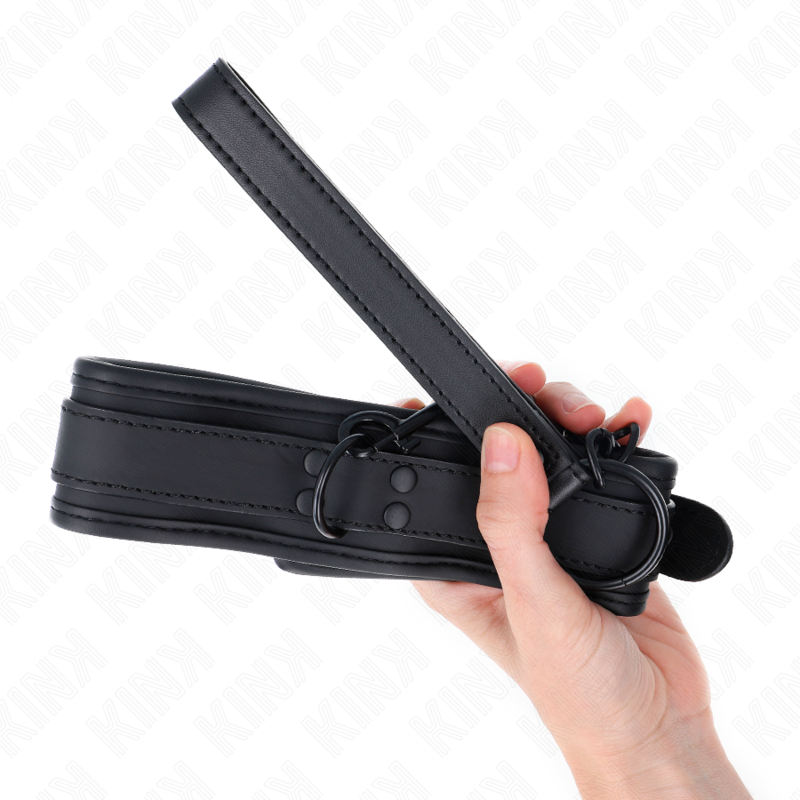 KINK - COLLAR DE BONDAGE DE NEOPRENO MODELO 1 CON CINTURÓN AJUSTABLE DE 78 CM, 37,5 X 49,5 CM