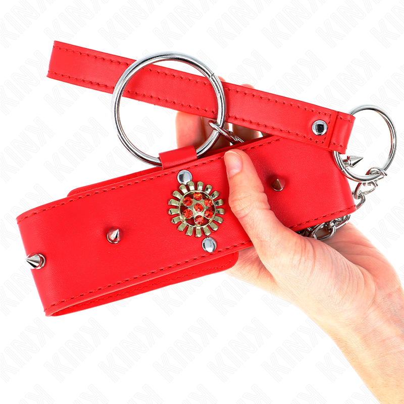 KINK - RED DIAMOND CHOKER WITH BELT 65 CM ADJUSTABLE 35-51 CM X 7 CM
