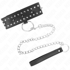 KINK - COLLAR CON CORREA DE 65 CM CON TACHUELAS PLATEADAS MODELO 1 AJUSTABLE 36-43 CM X 5 CM