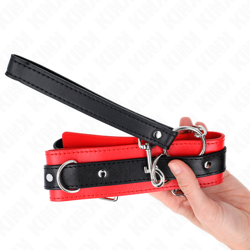 KINK - COLLARE MODELLO BASIC CON GUINZAGLIO 65 CM MODELLO 3 ROSSO 53 X 5 CM