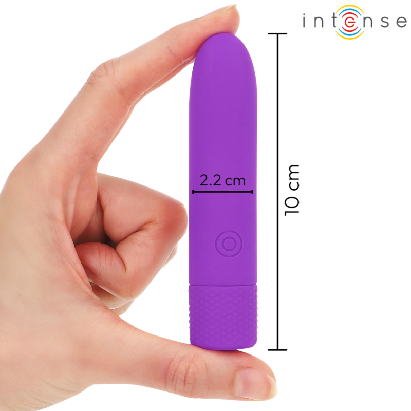 INTENSE - VIBRADOR TIPO BALA SYMONE VIBRANT RECARGABLE POR USB 8 VIBRACIONES VIOLETA 10 X 2,2 CM