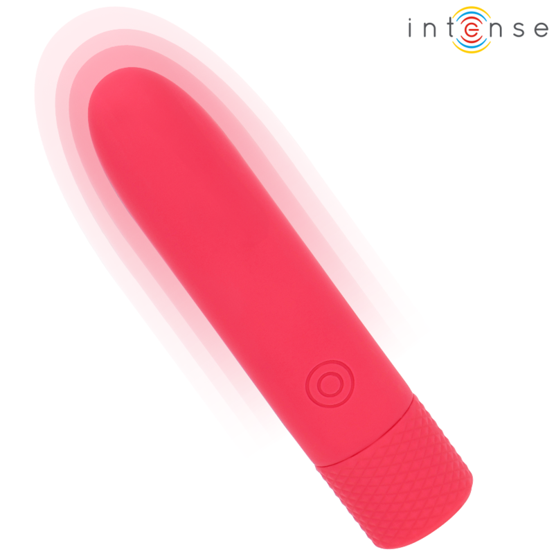 INTENSE - VIBRADOR TIPO BALA SYMONE RECARGABLE POR USB, 8 VIBRACIONES, ROJO, 10 X 2,2 CM
