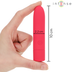 INTENSE - VIBRADOR TIPO BALA SYMONE RECARGABLE POR USB, 8 VIBRACIONES, ROJO, 10 X 2,2 CM