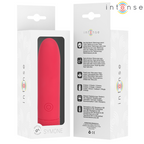 INTENSE - VIBRADOR TIPO BALA SYMONE RECARGABLE POR USB, 8 VIBRACIONES, ROJO, 10 X 2,2 CM