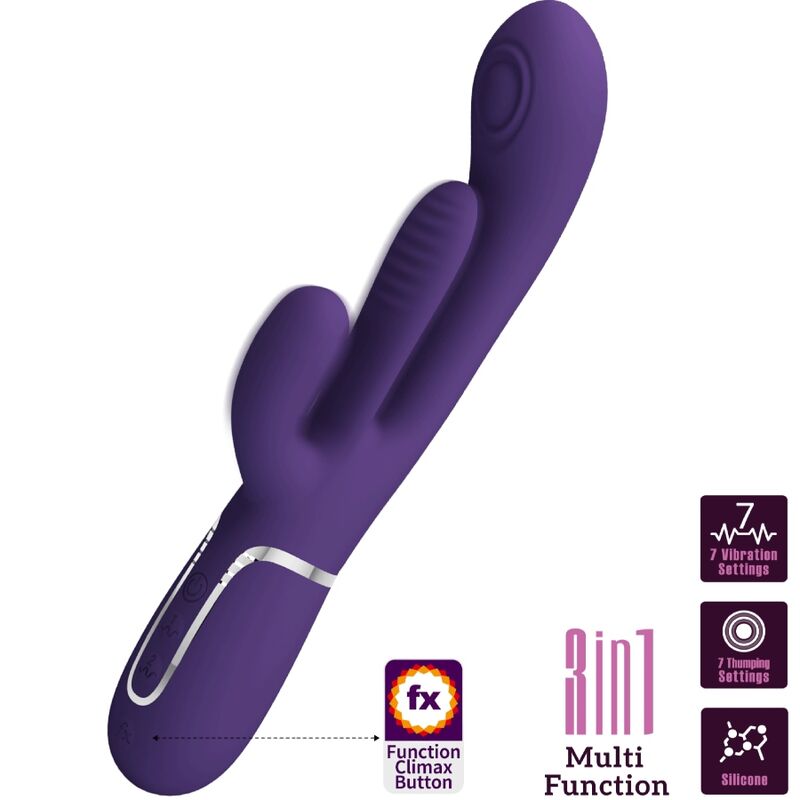 PRETTY LOVE - SHANIA VIBRADOR MULTIFUNCIÓN DE CONEJO TRIPLE VIOLETA