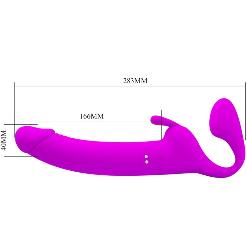 PRETTY LOVE - ZANINI STRAP-ON SIN TIRANTES 10 VIBRACIONES VIOLETA