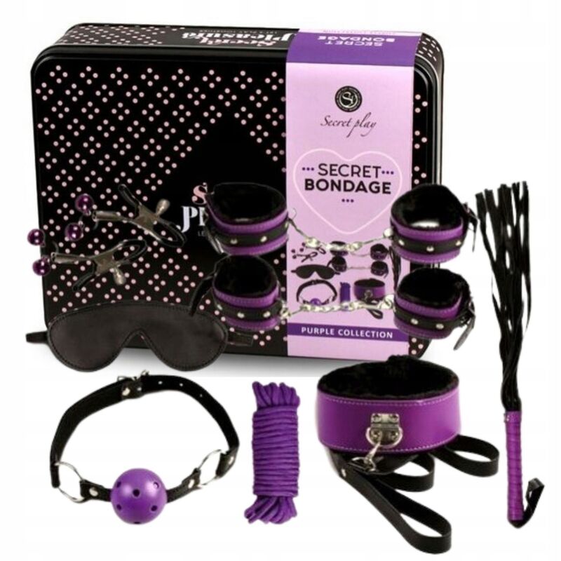 SECRETPLAY - BDSM SET 8PCS PURPLE / NOIR.