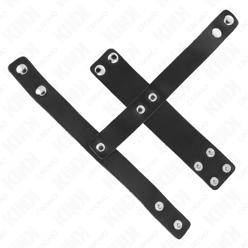 KINK - ANILLO PARA JAULA DE PENE DE CUERO CON SEPARADOR DE BOLAS AJUSTABLE