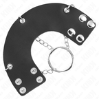 KINK - CHAINED COCK RING 4 CM 7 CM METAL WITH LEATHER BELT
