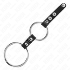 KINK - DOBLE ANILLO PARA PENE DE 3,8 CM A 5 CM CONECTADO POR CUERO