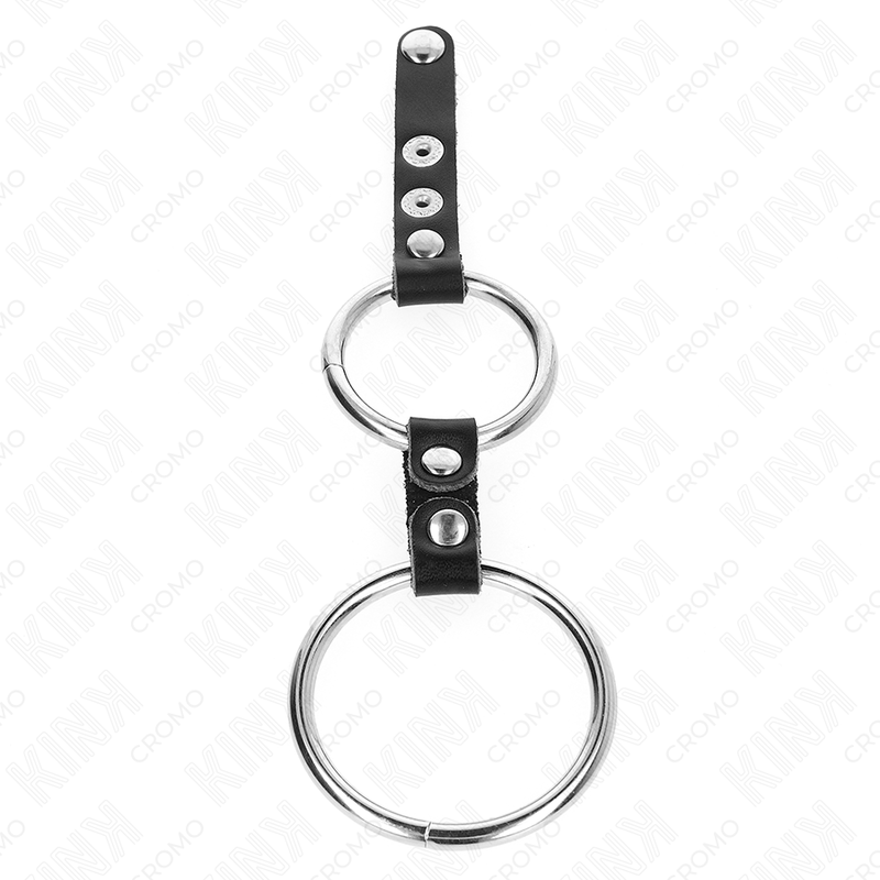 KINK - DOBLE ANILLO PARA PENE DE 3,8 CM A 5 CM CONECTADO POR CUERO