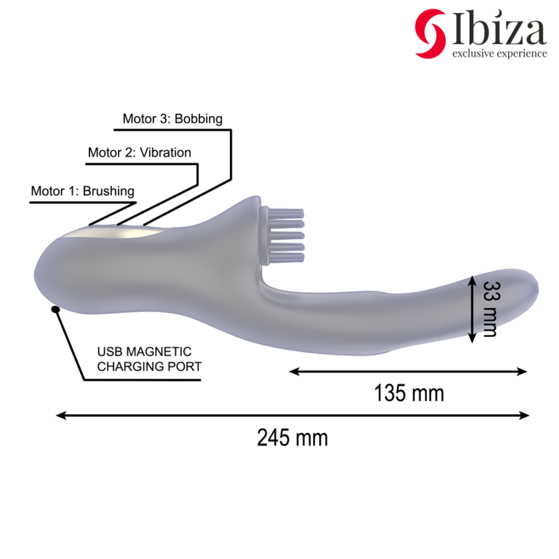 IBIZA - VIBRADOR CLITORIDIANO MULTICELULAR CON ESTIMULACIÓN TIPO RABBIT HI-TECH Y DOBLE ONDA