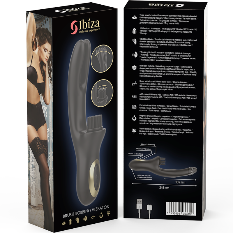 IBIZA - VIBRADOR CLITORIDIANO MULTICELULAR CON ESTIMULACIÓN TIPO RABBIT HI-TECH Y DOBLE ONDA