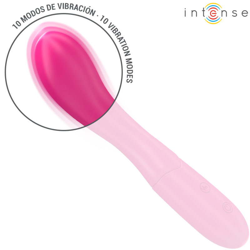 INTENSE - VIBRADOR LISETTE 19 CM FLEXIBLE 10 VIBRACIONES ROSA