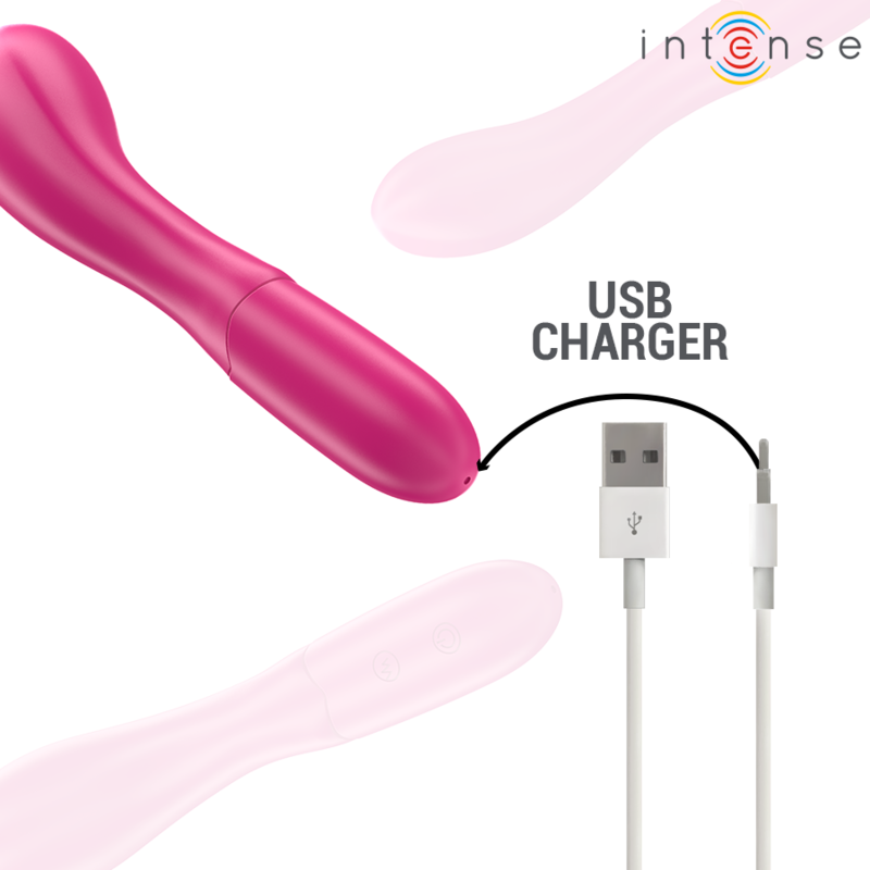 INTENSE - VIBRADOR LISETTE 19 CM FLEXIBLE 10 VIBRACIONES ROSA