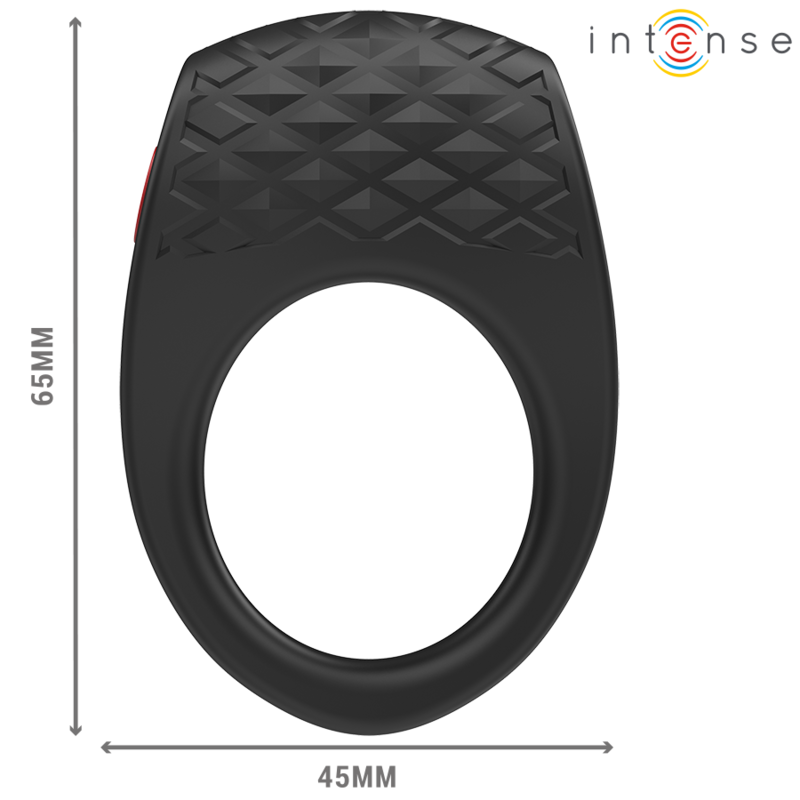 INTENSE - ANILLO VIBRADOR PARA PENE CLOVER 10 VIBRACIONES NEGRO